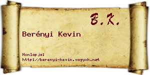 Berényi Kevin névjegykártya